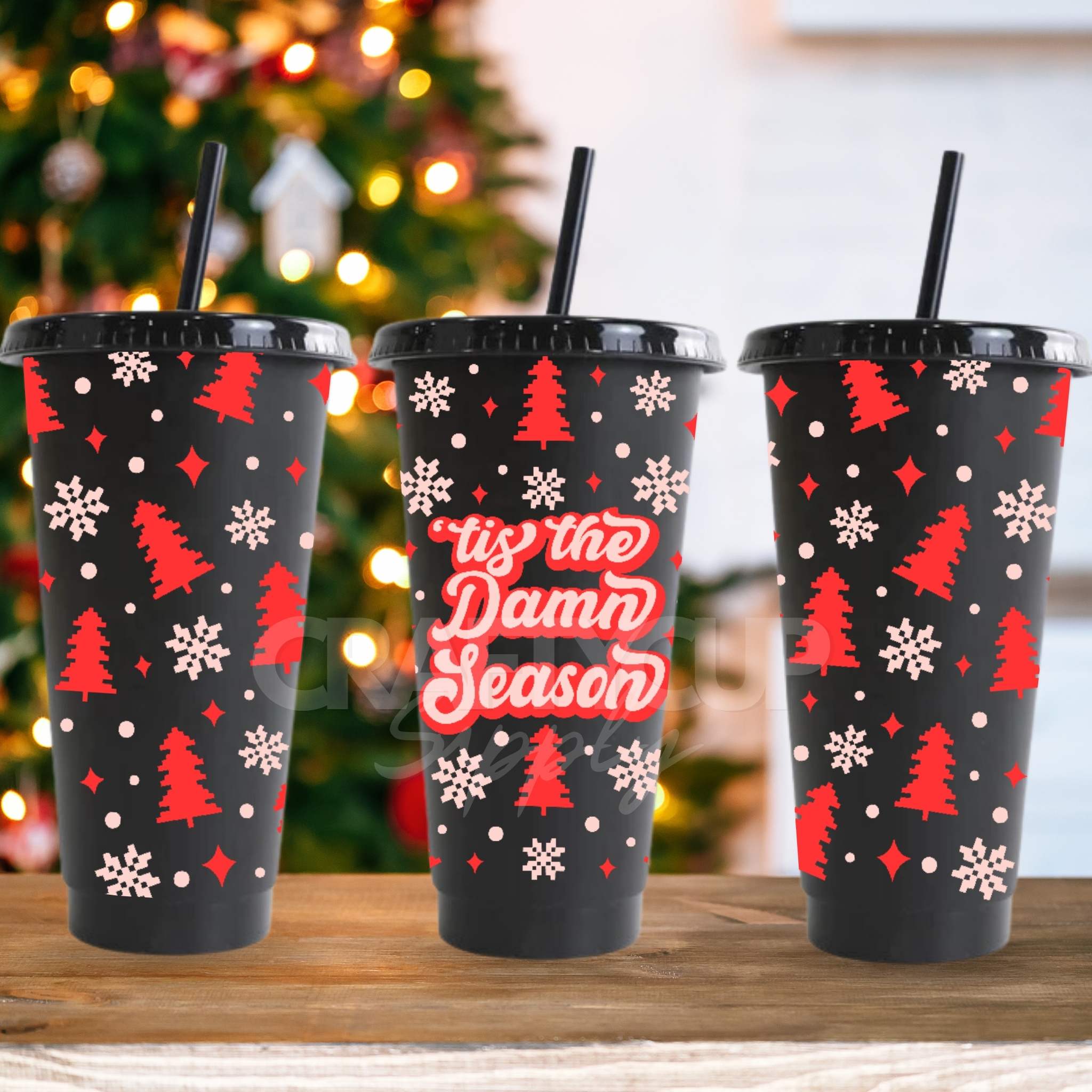 24oz cold cup christmas wraps