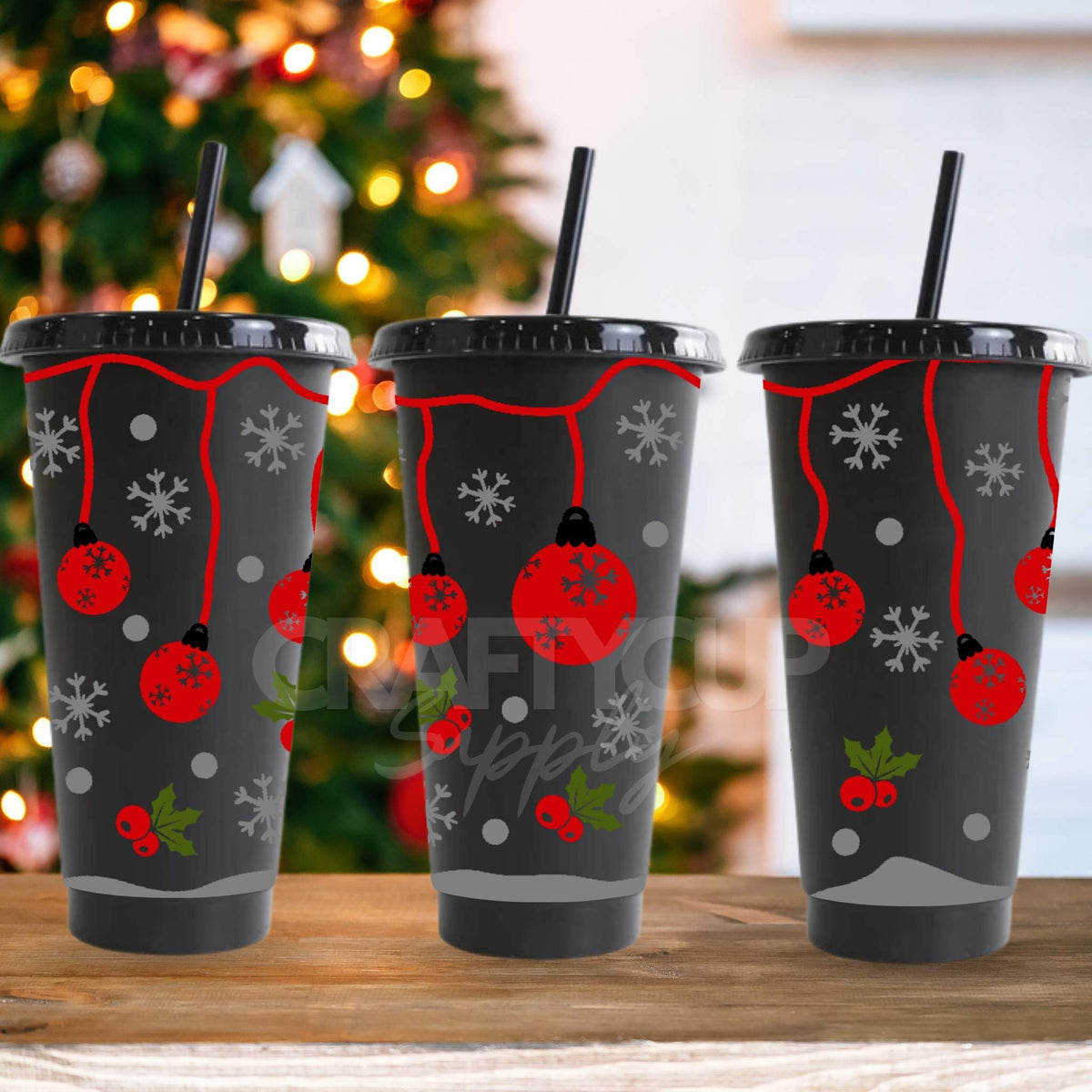 Christmas Baubles | Cold Cup UV DTF Wrap