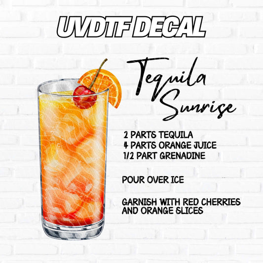Tequila Sunrise | UV DTF Decal