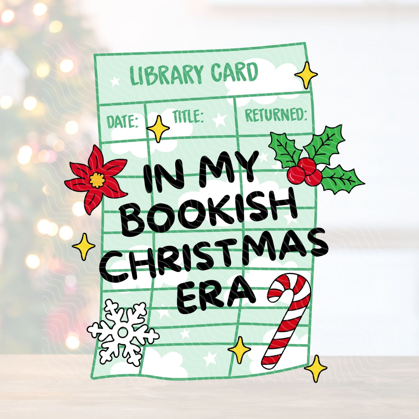 Christmas Library Card | UV DTF Decal