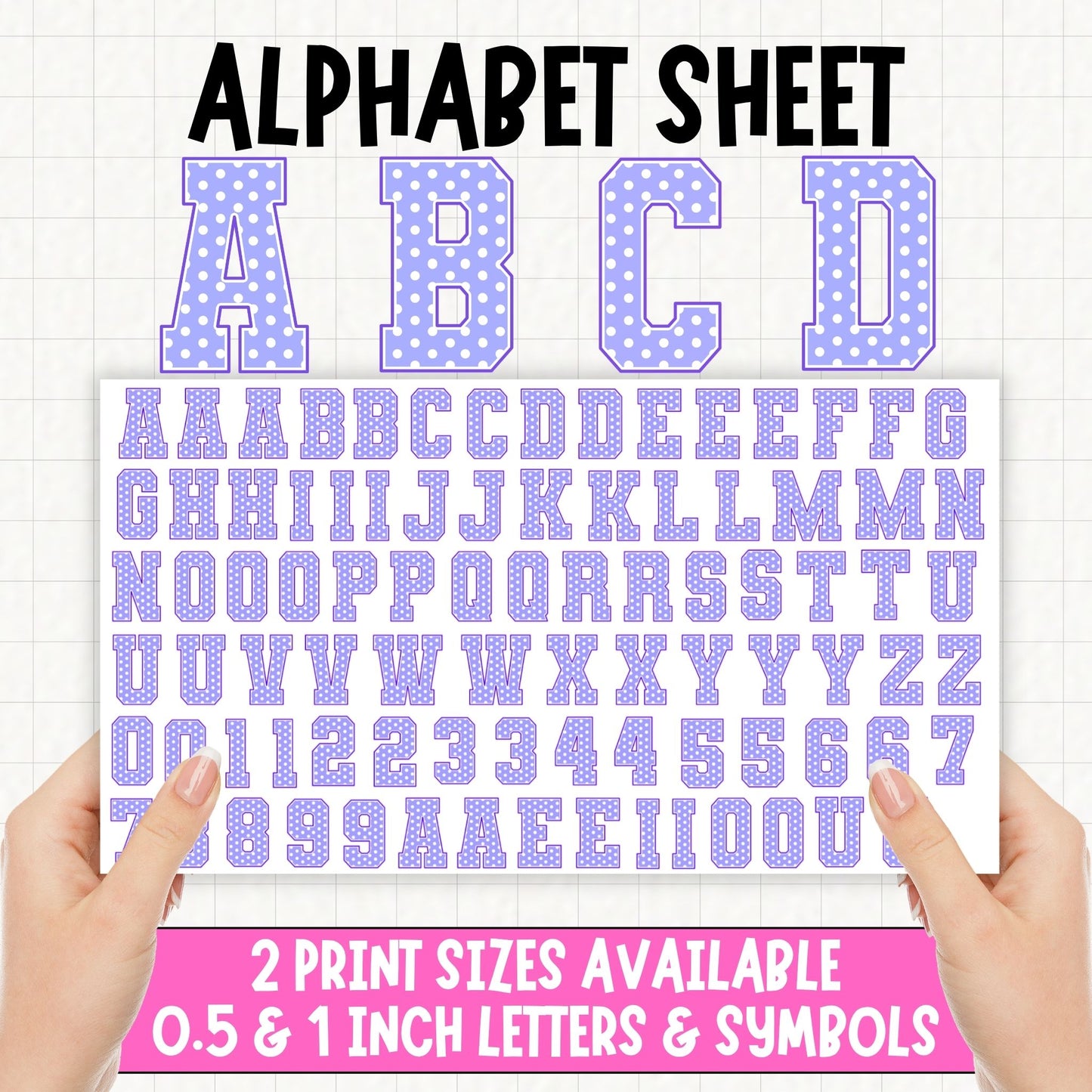 Lilac Polka Alphabet | UV DTF
