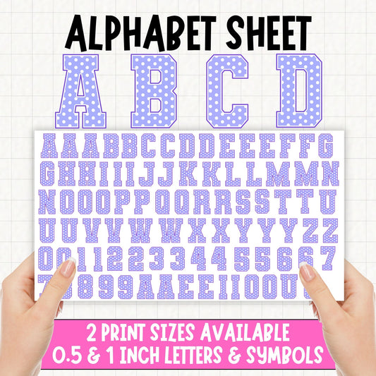Lilac Polka Alphabet | UV DTF