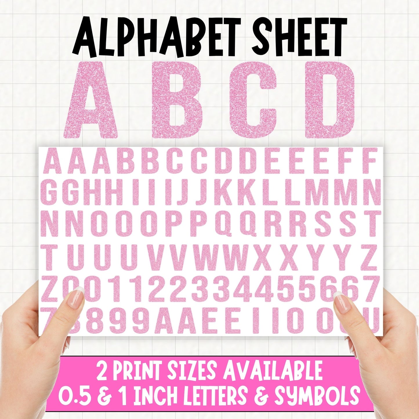 Pink Glitter Alphabet | UV DTF