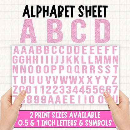 Pink Glitter Alphabet | UV DTF