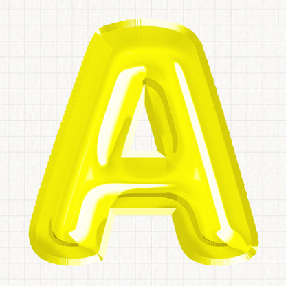 Yellow Foil Balloons Alphabet | UV DTF