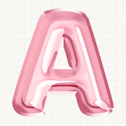 Pink Foil Balloons Alphabet | UV DTF