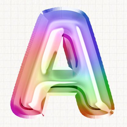 Rainbow Foil Balloons Alphabet | UV DTF