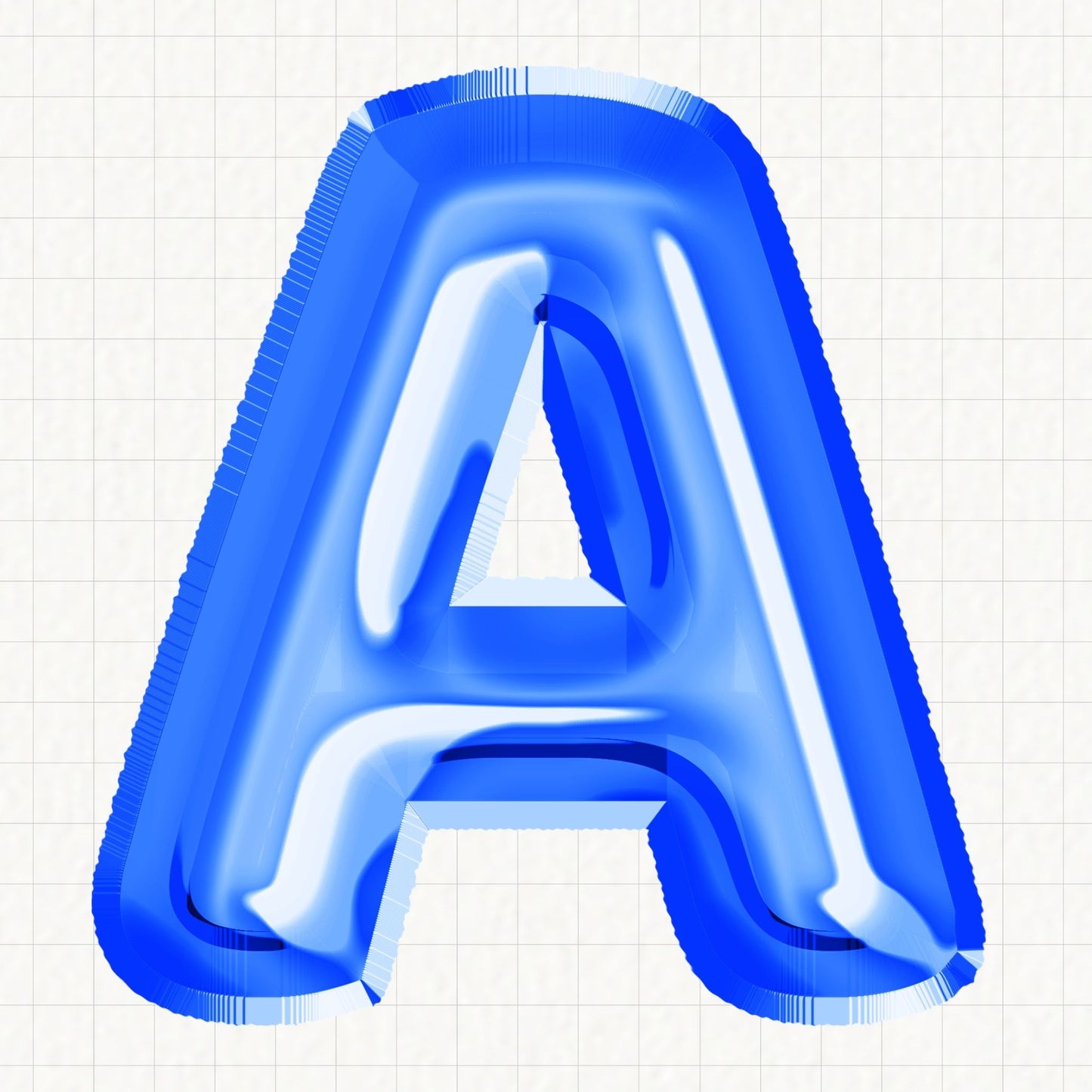 Blue Foil Balloons Alphabet | UV DTF