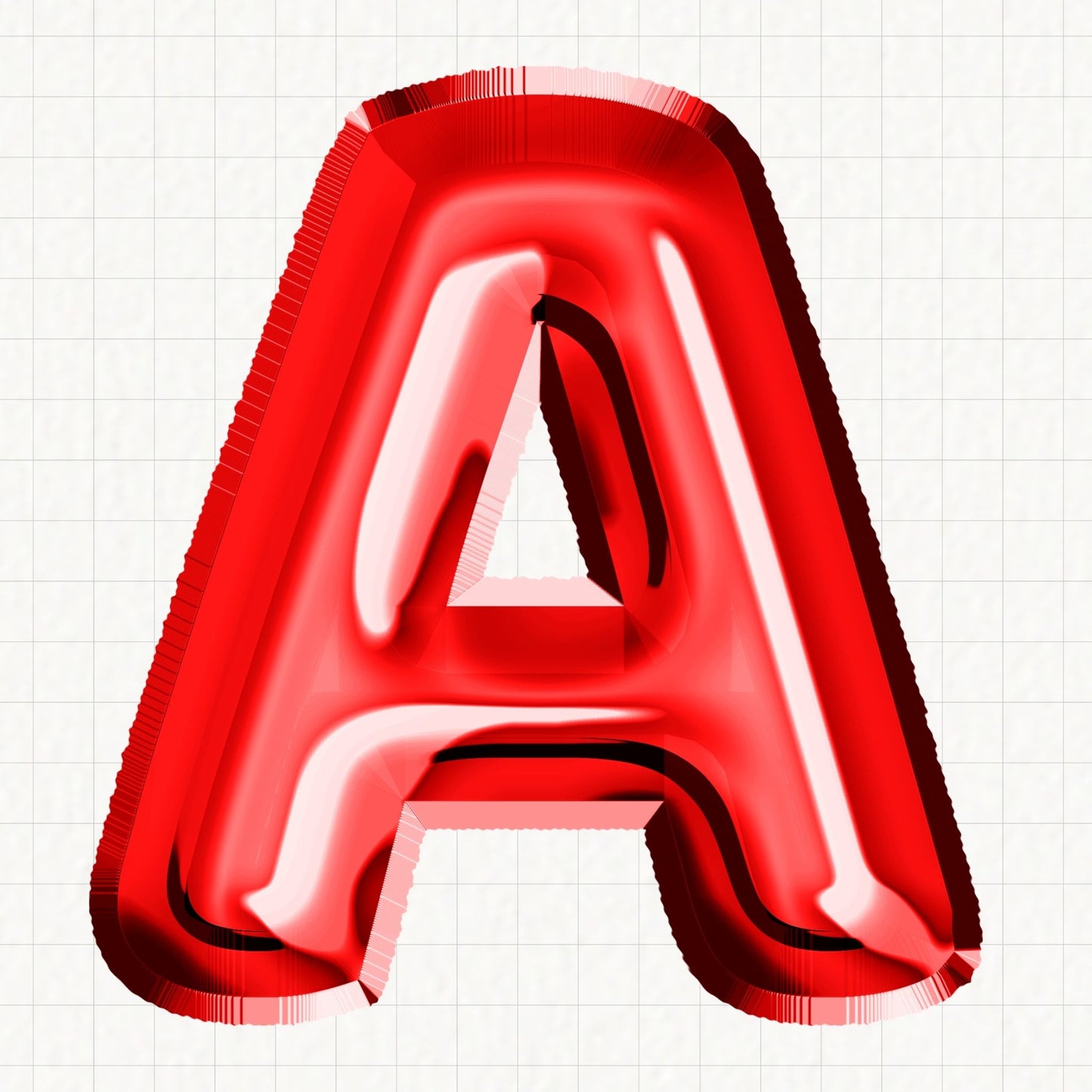 Red Foil Balloons Alphabet | UV DTF