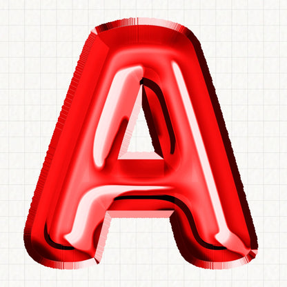 Red Foil Balloons Alphabet | UV DTF