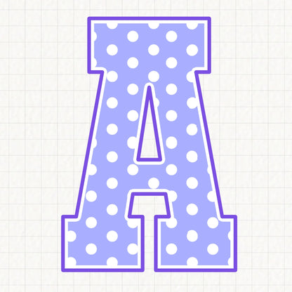 Lilac Polka Alphabet | UV DTF