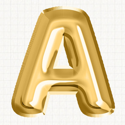 Gold Foil Balloons Alphabet | UV DTF