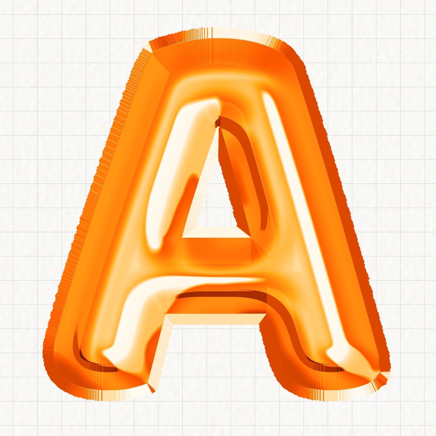 Orange Foil Balloons Alphabet | UV DTF