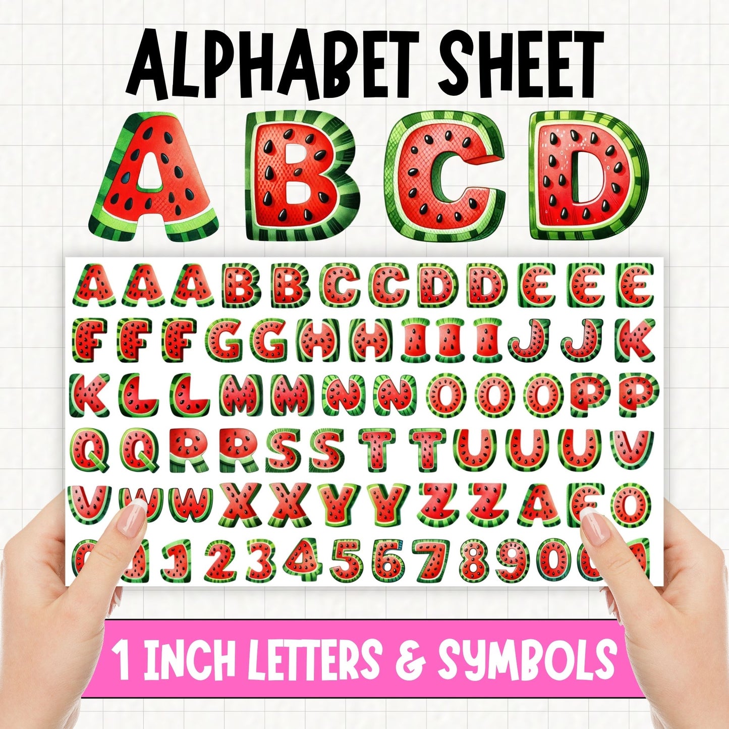Watermelon Alphabet | UV DTF