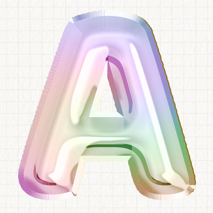 Pastel Rainbow Foil Balloons Alphabet | UV DTF