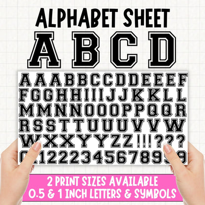 Varsity Alphabet | UV DTF