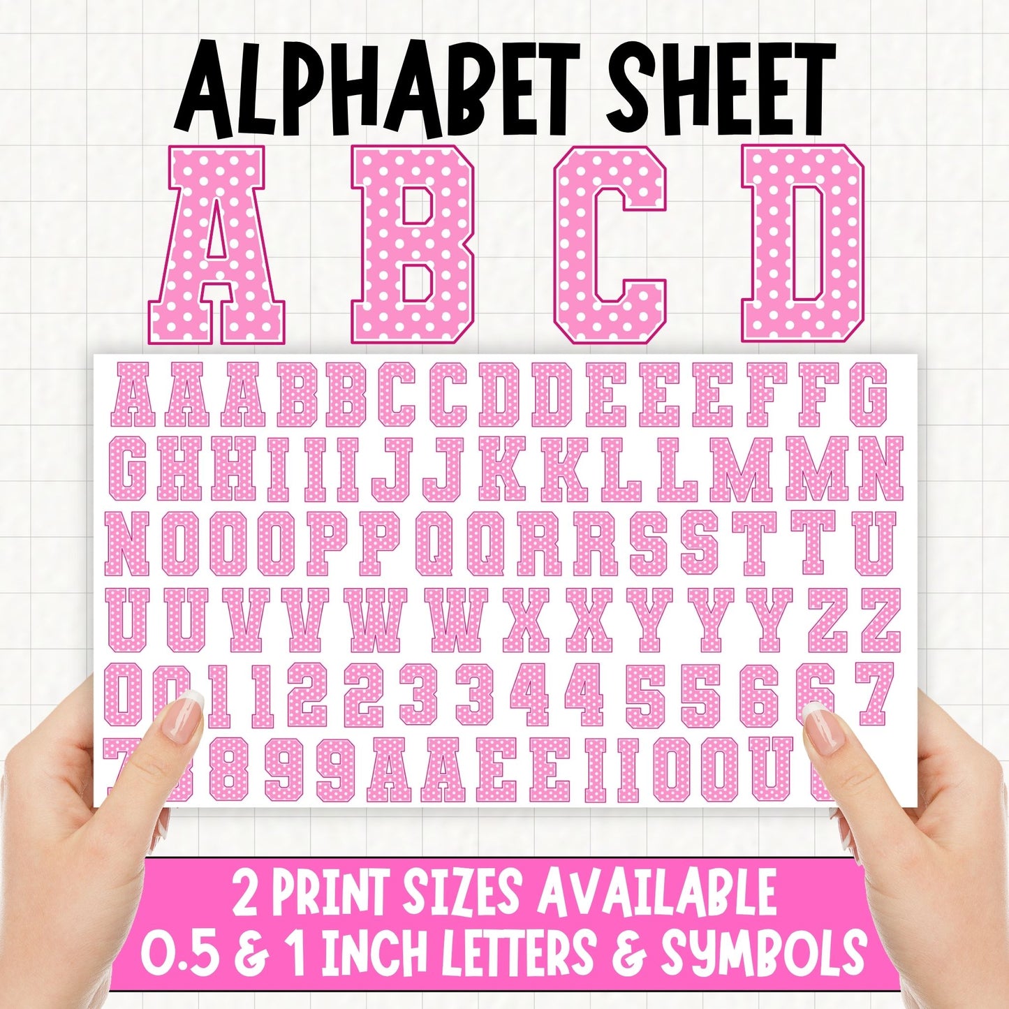 Pink Polka Alphabet | UV DTF