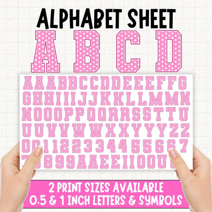 Pink Polka Alphabet | UV DTF
