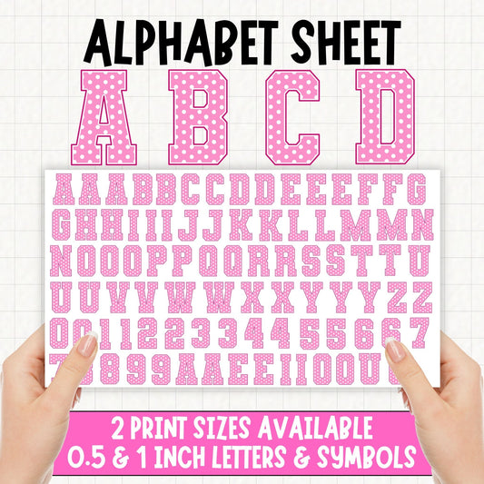 Pink Polka Alphabet | UV DTF