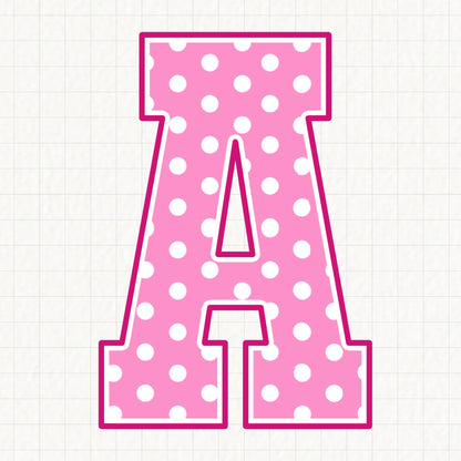 Pink Polka Alphabet | UV DTF