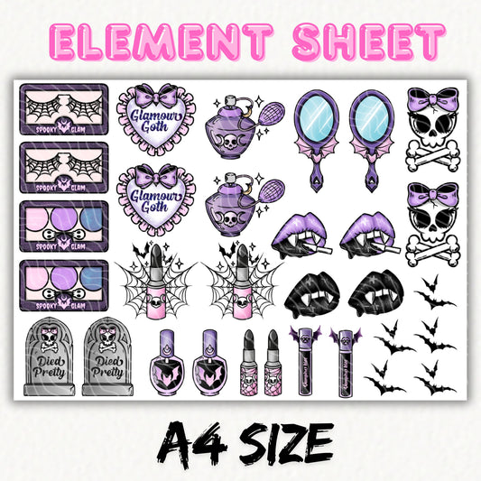 Glamour Goth | UV DTF Element Sheet