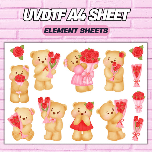 Teddy Bears - A4 | UV DTF Decal