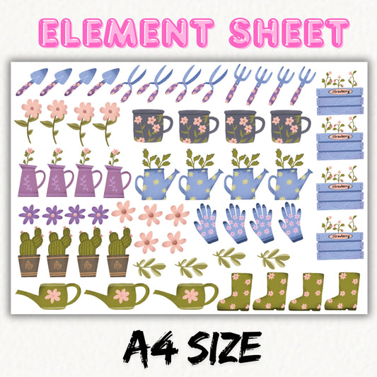Pretty Garden - A4 | UV DTF Element Sheet
