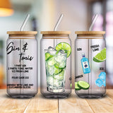 gin and tonic recipe transfer uv dtf wrap Libbey cans