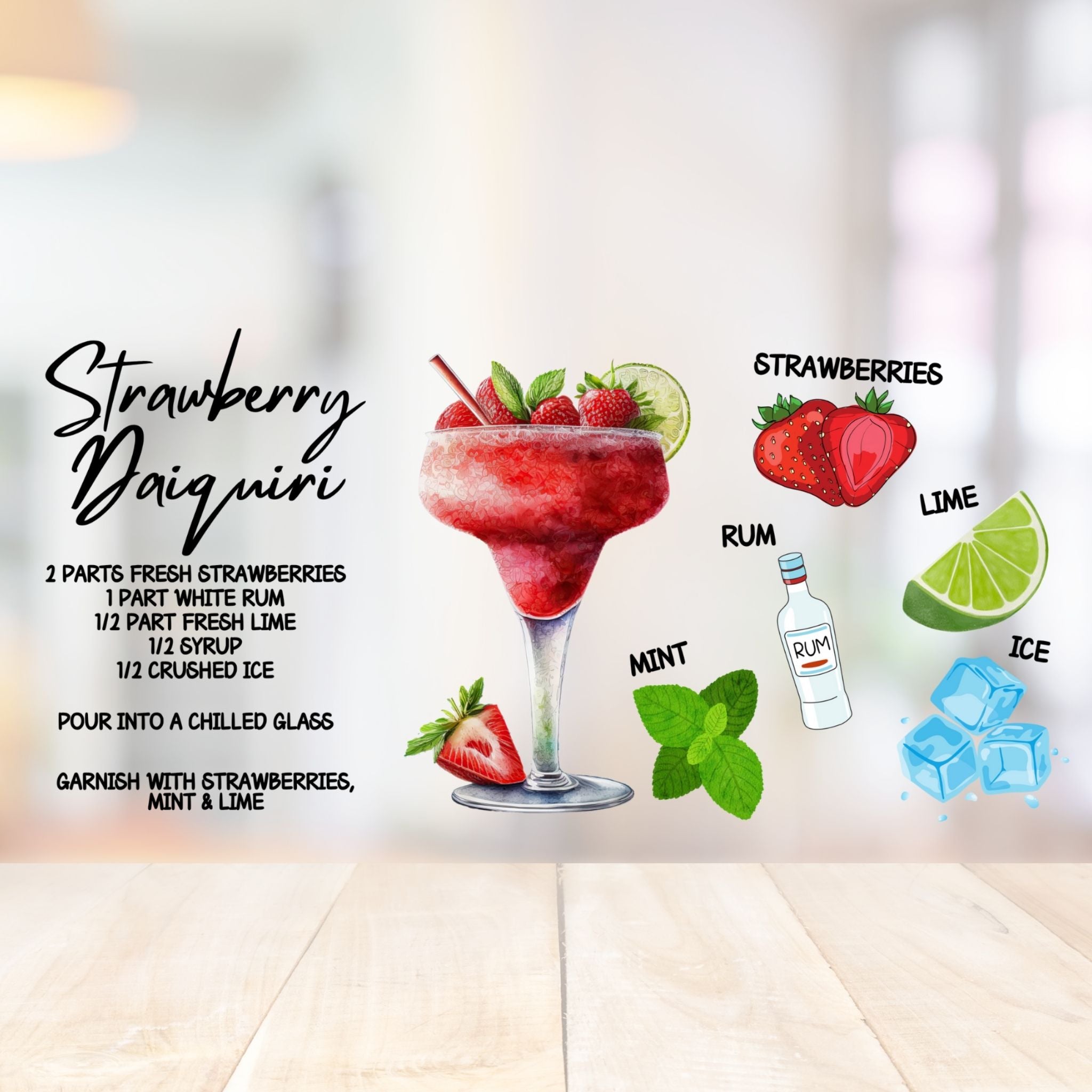 Strawberry Daiquiri | UV DTF Wrap