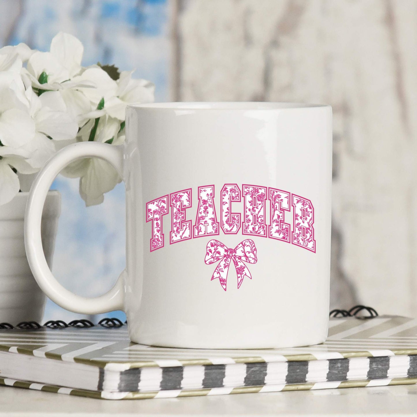 Pink Chinoiserie Teacher | UV DTF Decal