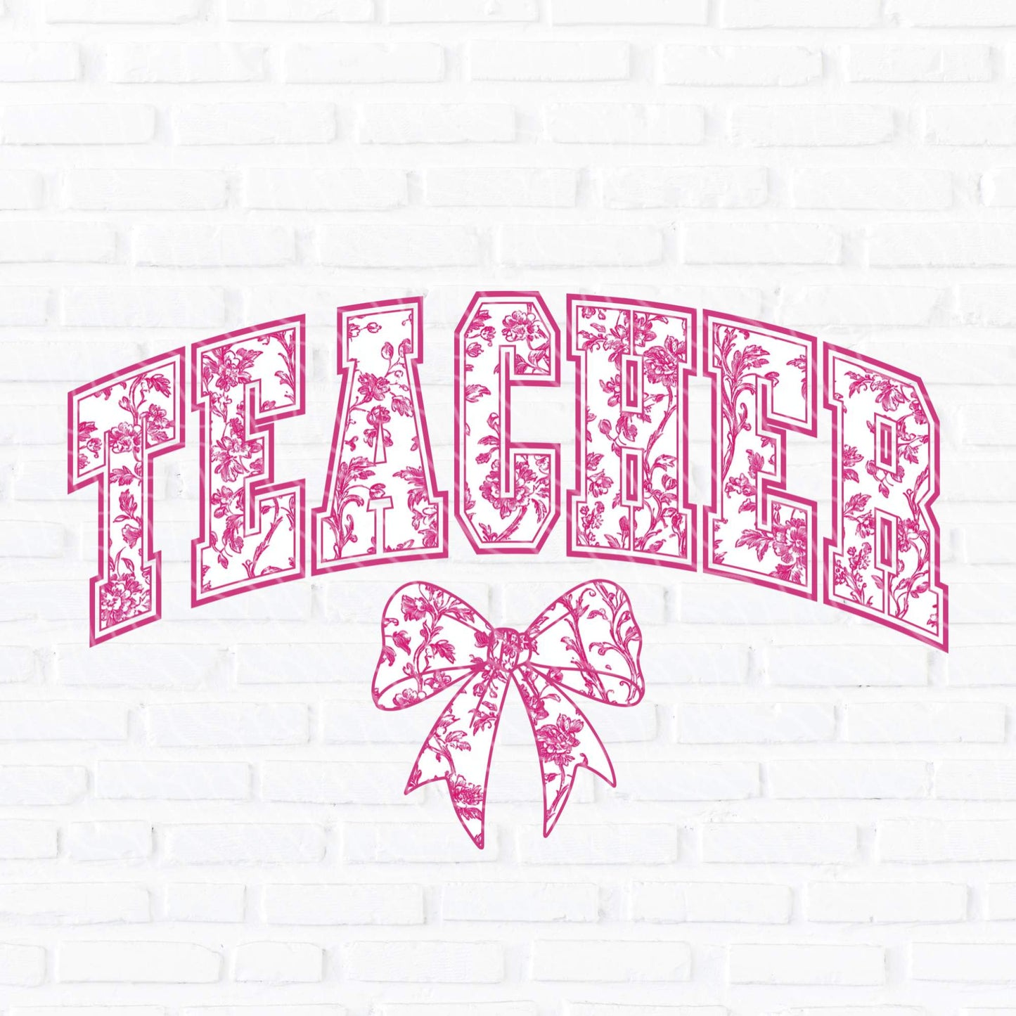 Pink Chinoiserie Teacher | UV DTF Decal