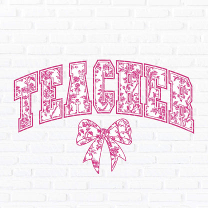 Pink Chinoiserie Teacher | UV DTF Decal