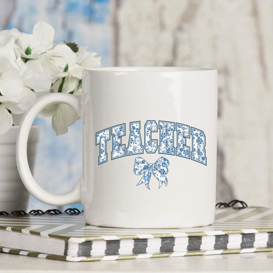 Blue Chinoiserie Teacher | UV DTF Decal