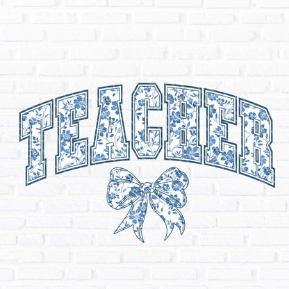 Blue Chinoiserie Teacher | UV DTF Decal