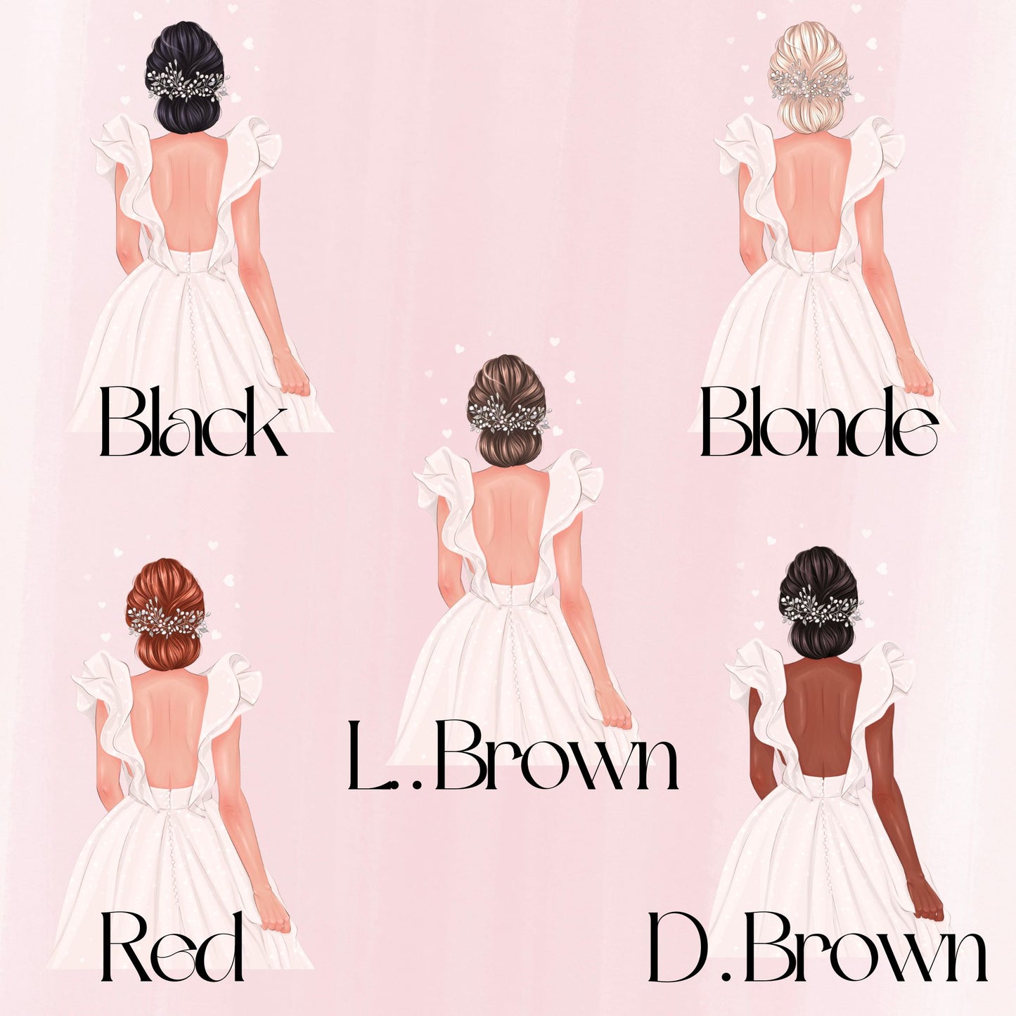 Brides With Bun - 5 Options| UV DTF Decal