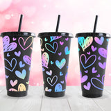 valentines day uv dtf transfer wraps for cold cups Starbucks