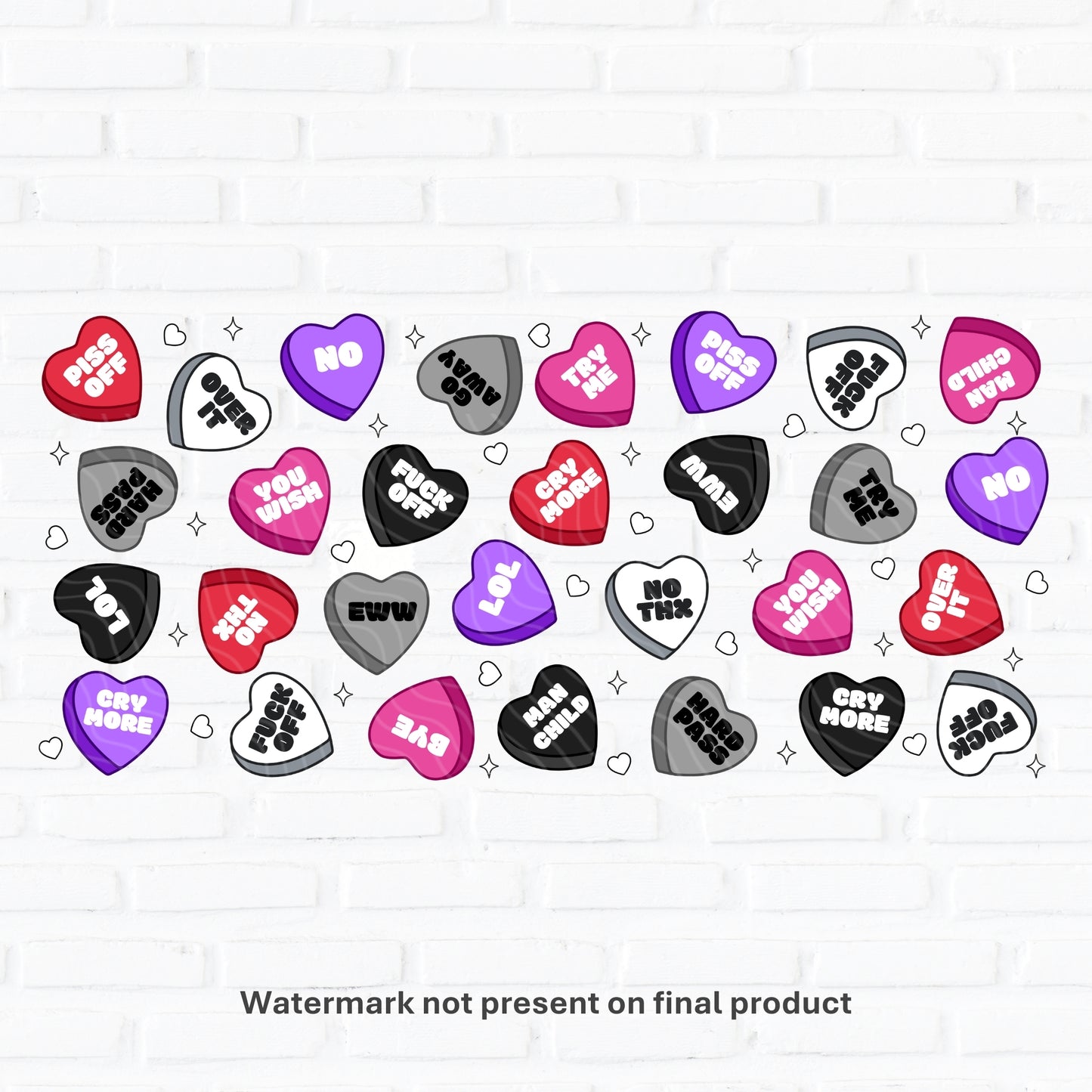 Sweet Anti-Love Hearts | UV DTF Wrap