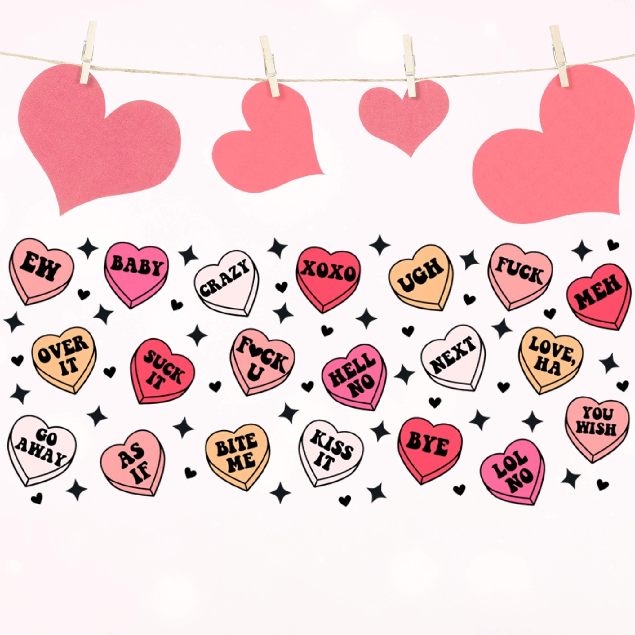 Attitude Love Hearts | UV DTF Wrap