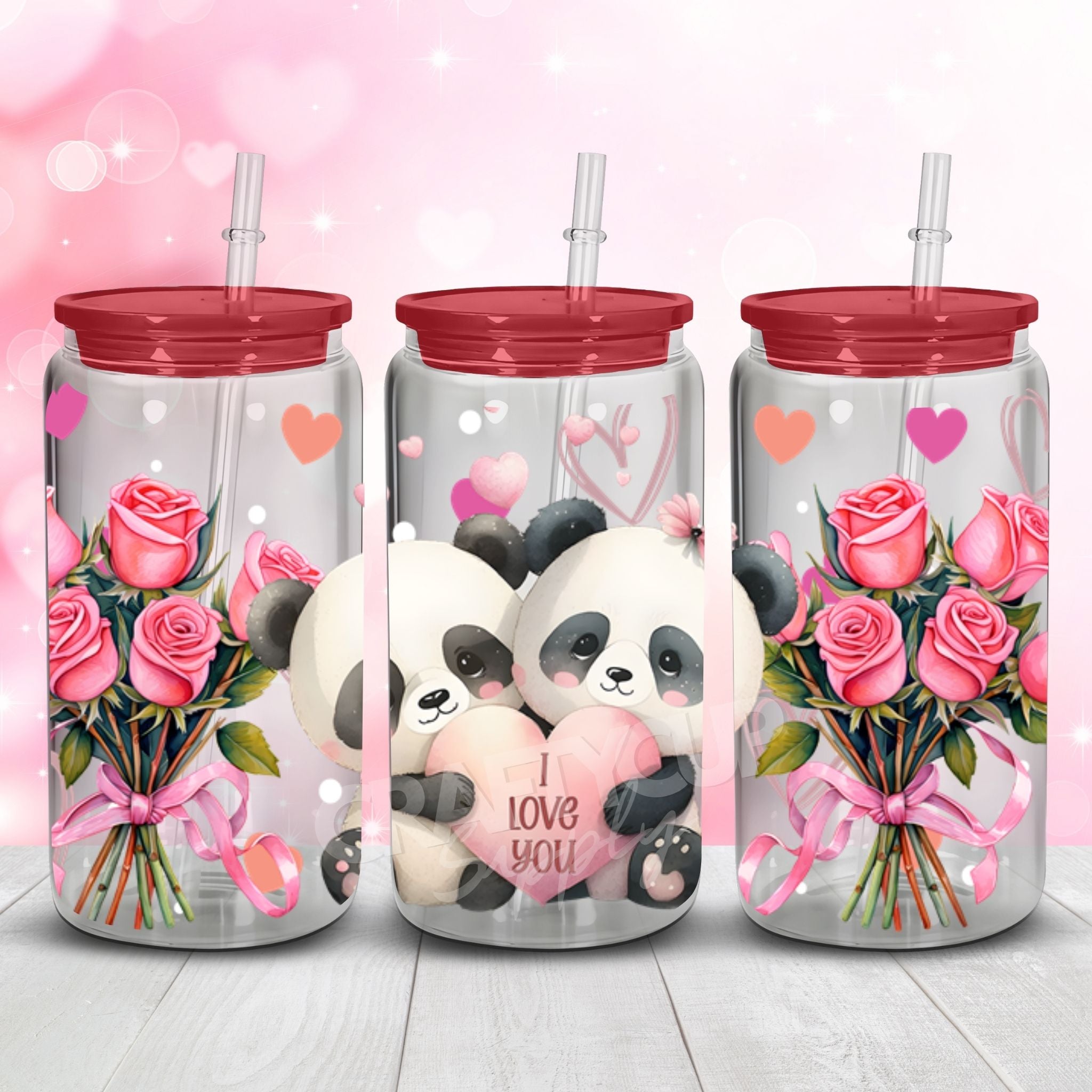 cute panda uv dtf wrap