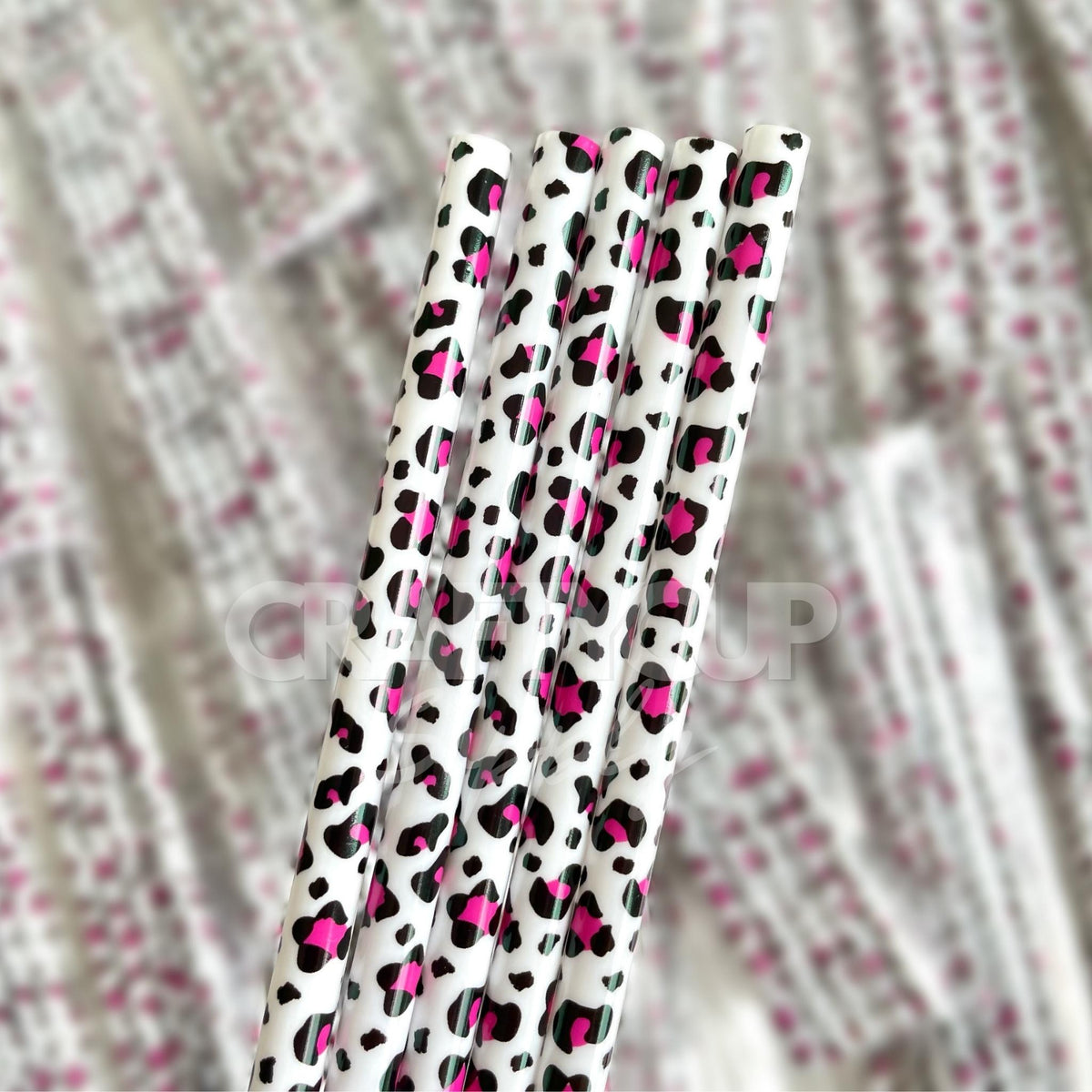 Pink Leopard Straw