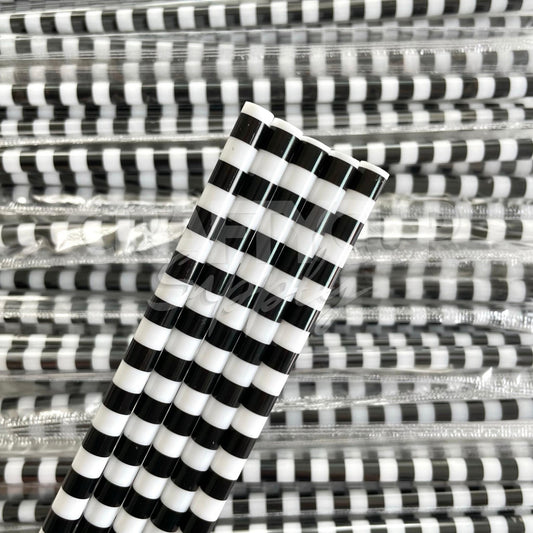 Black Stripe Straw