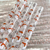 Snowman Clear Straw