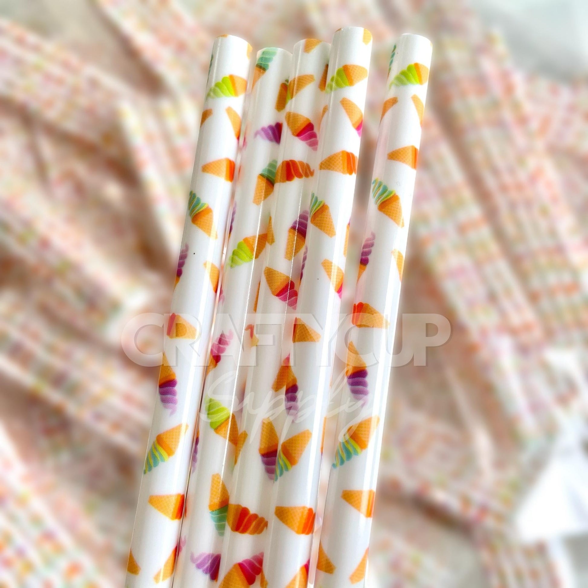 printed reusable straws for cold cups