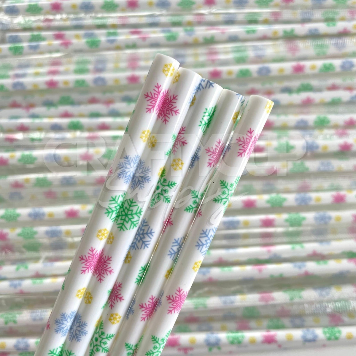 Pastel Snowflake Straw