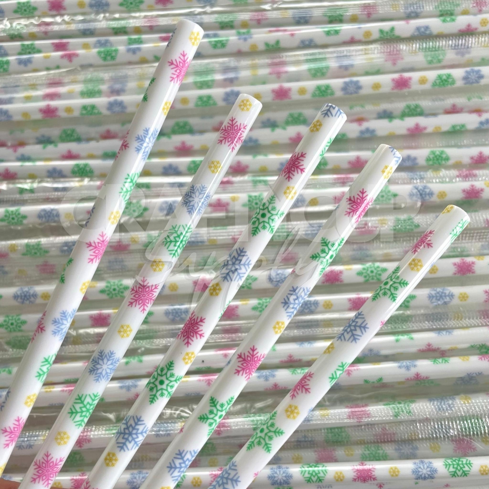 Pastel Snowflake Straw