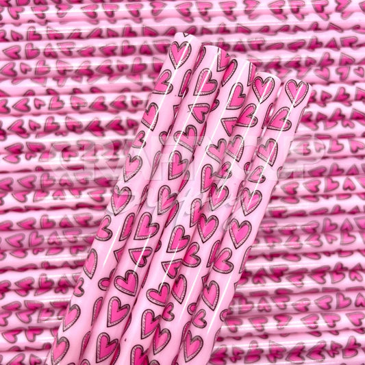 pink reusable straws