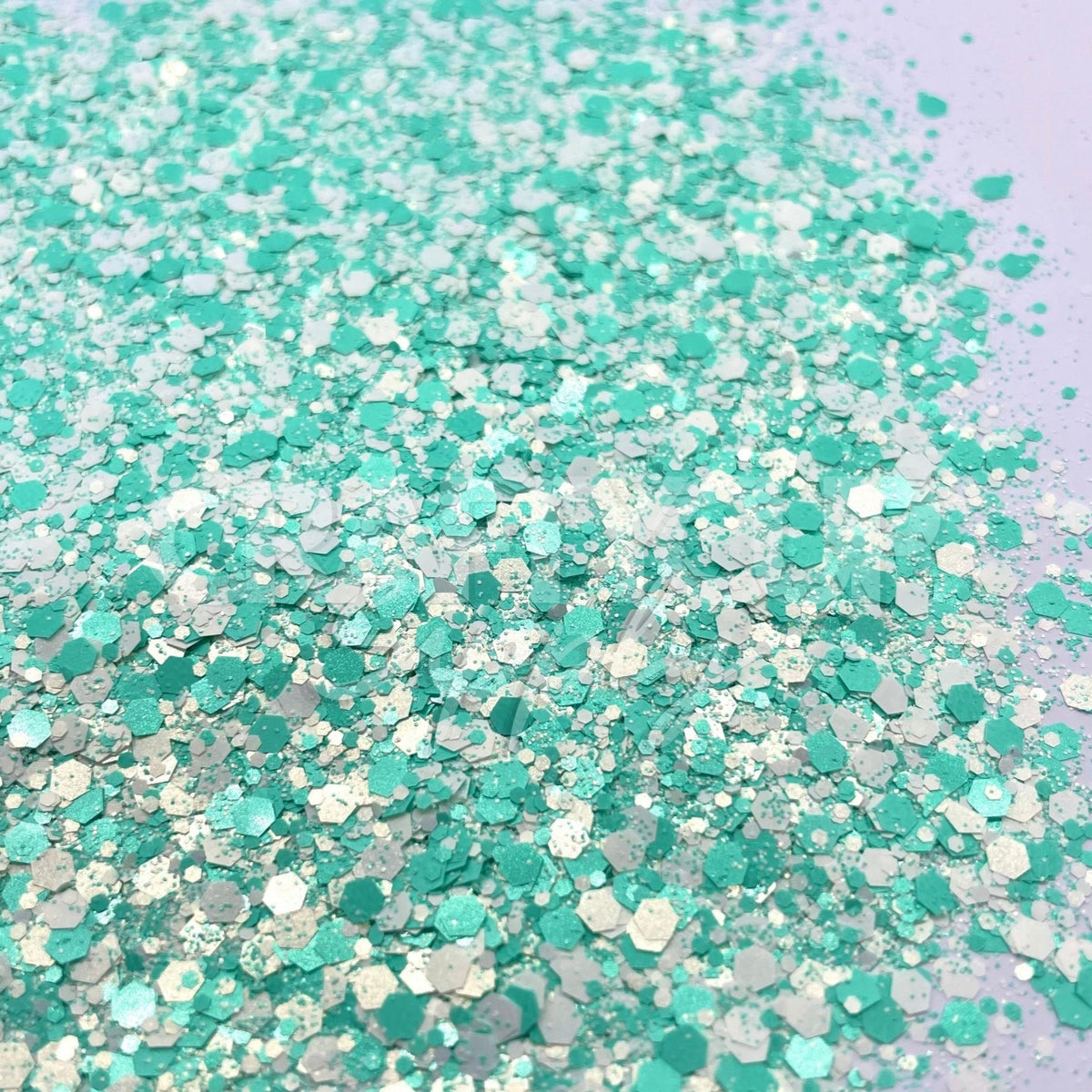 mint glitter mix