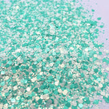 mint glitter mix