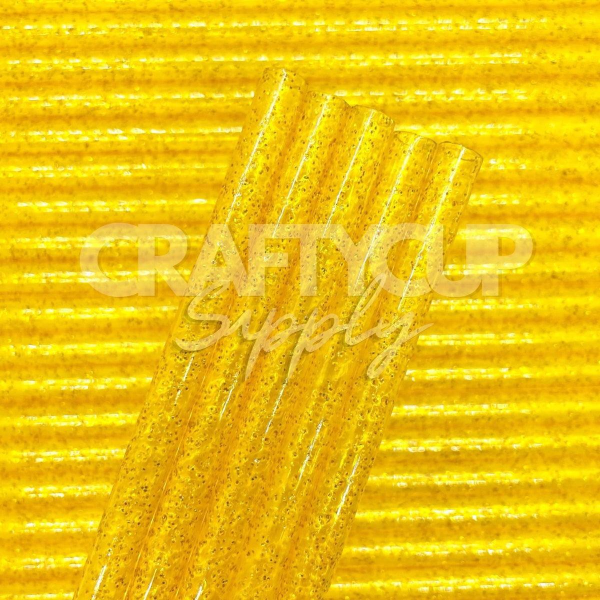 Glitter Yellow Straw