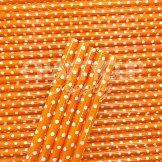 Orange Polka Dot Straw